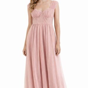 Crystal Doll Pink Sparkle Maxi Gown XS